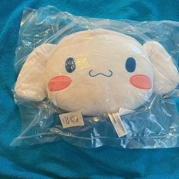 Cinnamoroll Hello Kitty Sanrio White Plush Pillow Pink and Blue Accents NWT - Picture 1 of 8